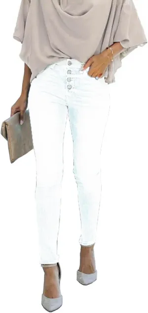 Women's Boyfriend Skinny Jeans Ripped Stretchy Denim Pants