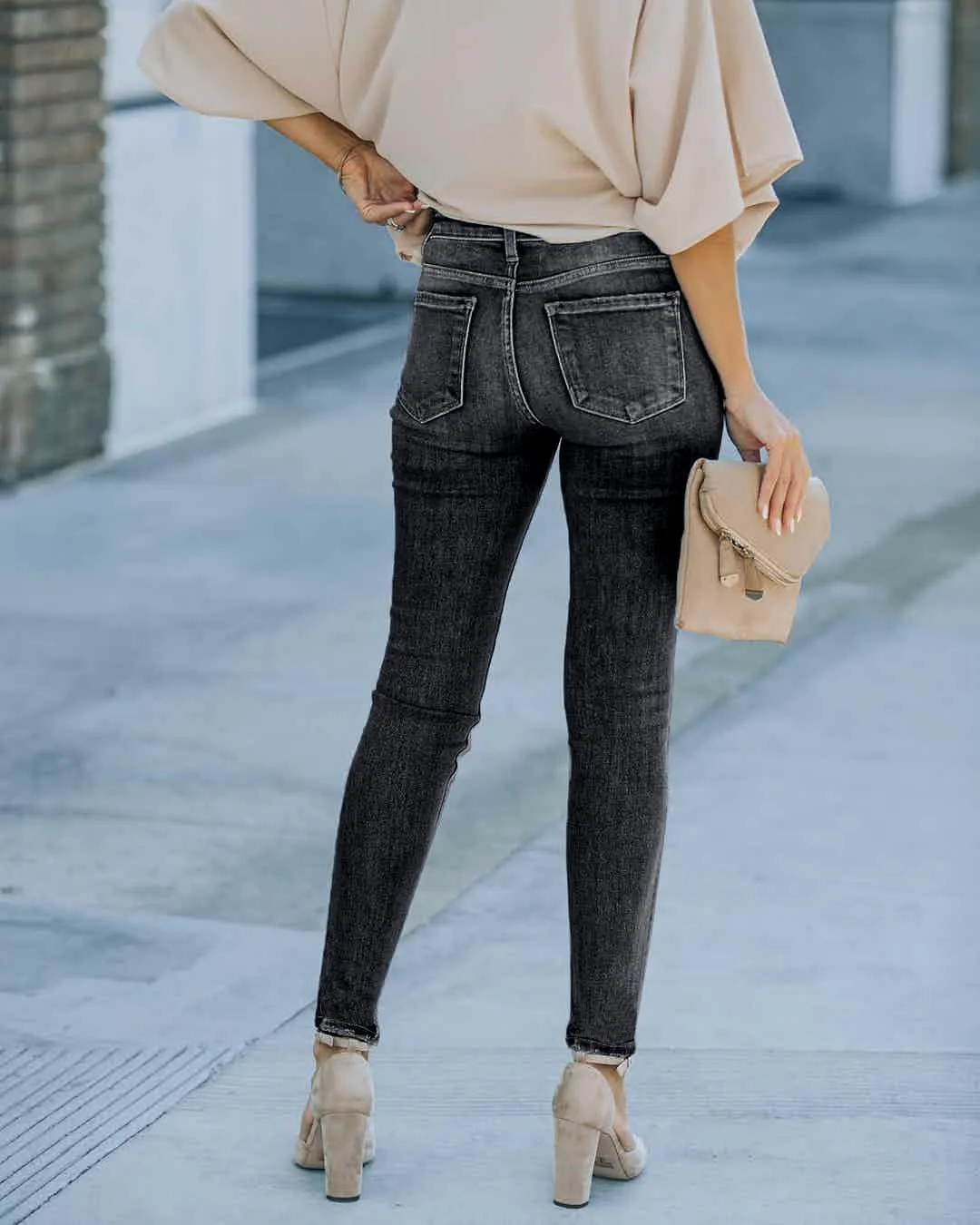Women's Boyfriend Skinny Jeans Ripped Stretchy Denim Pants