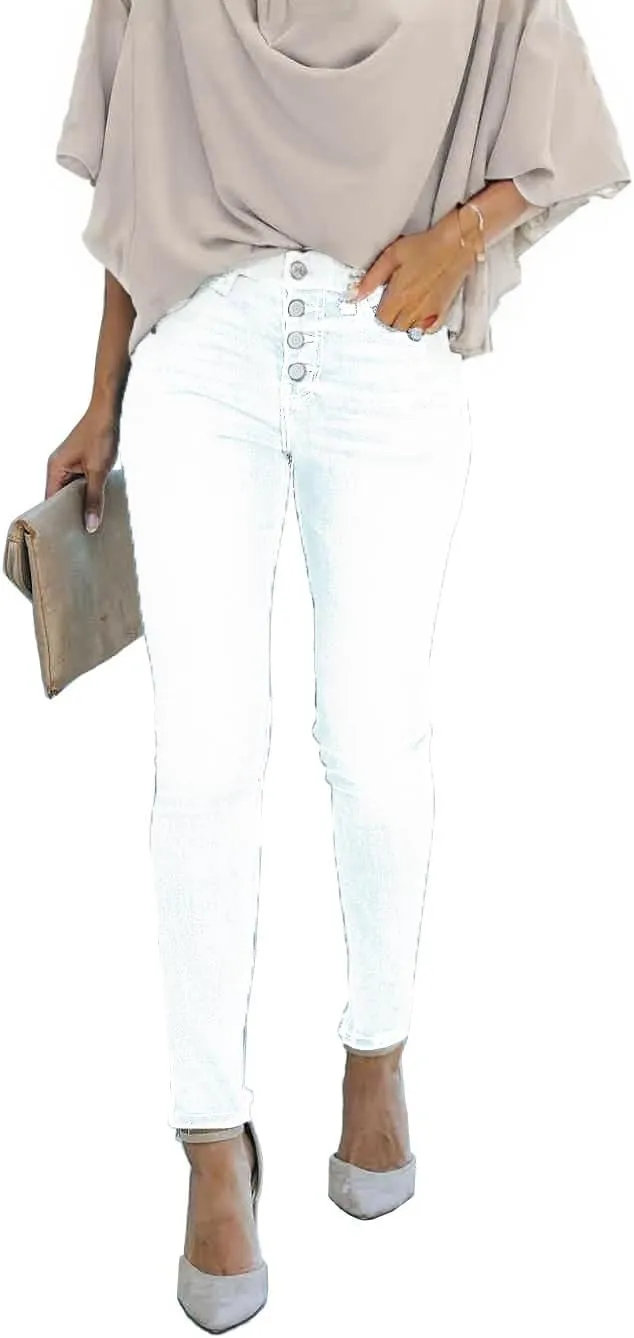 Women's Boyfriend Skinny Jeans Ripped Stretchy Denim Pants