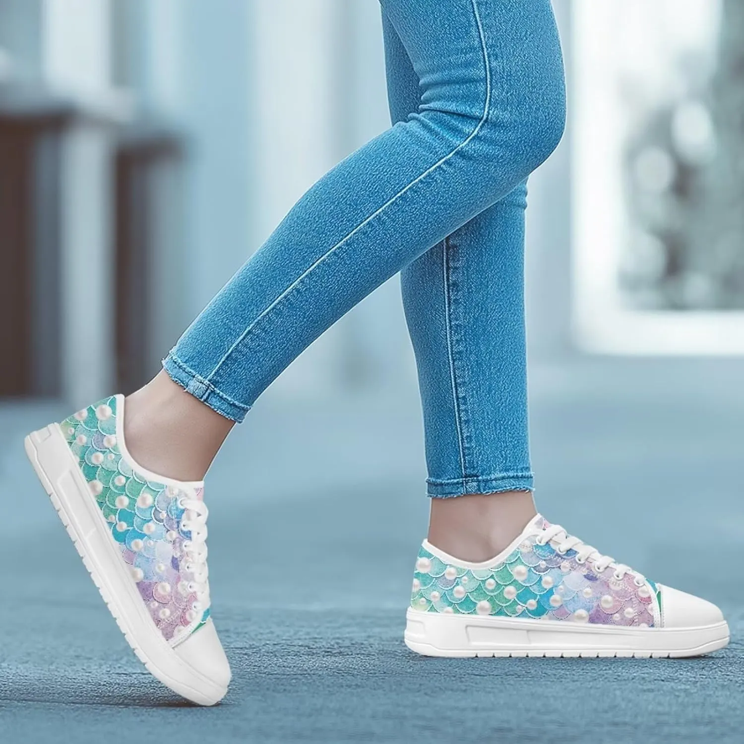 Women's Canvas Sneaker Anti Skid Lightweight Lace Up Casual Shoes Low Cut Slip On Walking Footwear
