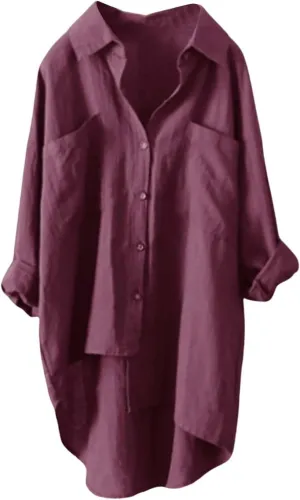 Womens Classic Plaid Shirt Long Sleeve Button Down Up Shirts 2025 Stylish Oversized Loose Fit Blouse V Neck Tops