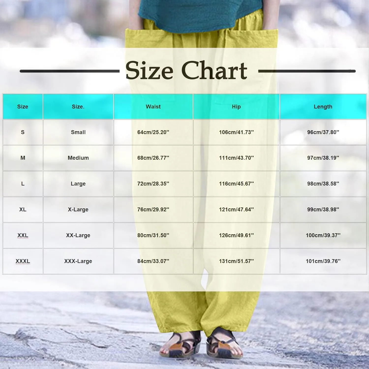 Women's Cotton Linen Wide Leg Pants Elastic Drawstring Casual Trousers with Pockets Summer Loose Beach Lounge Pants