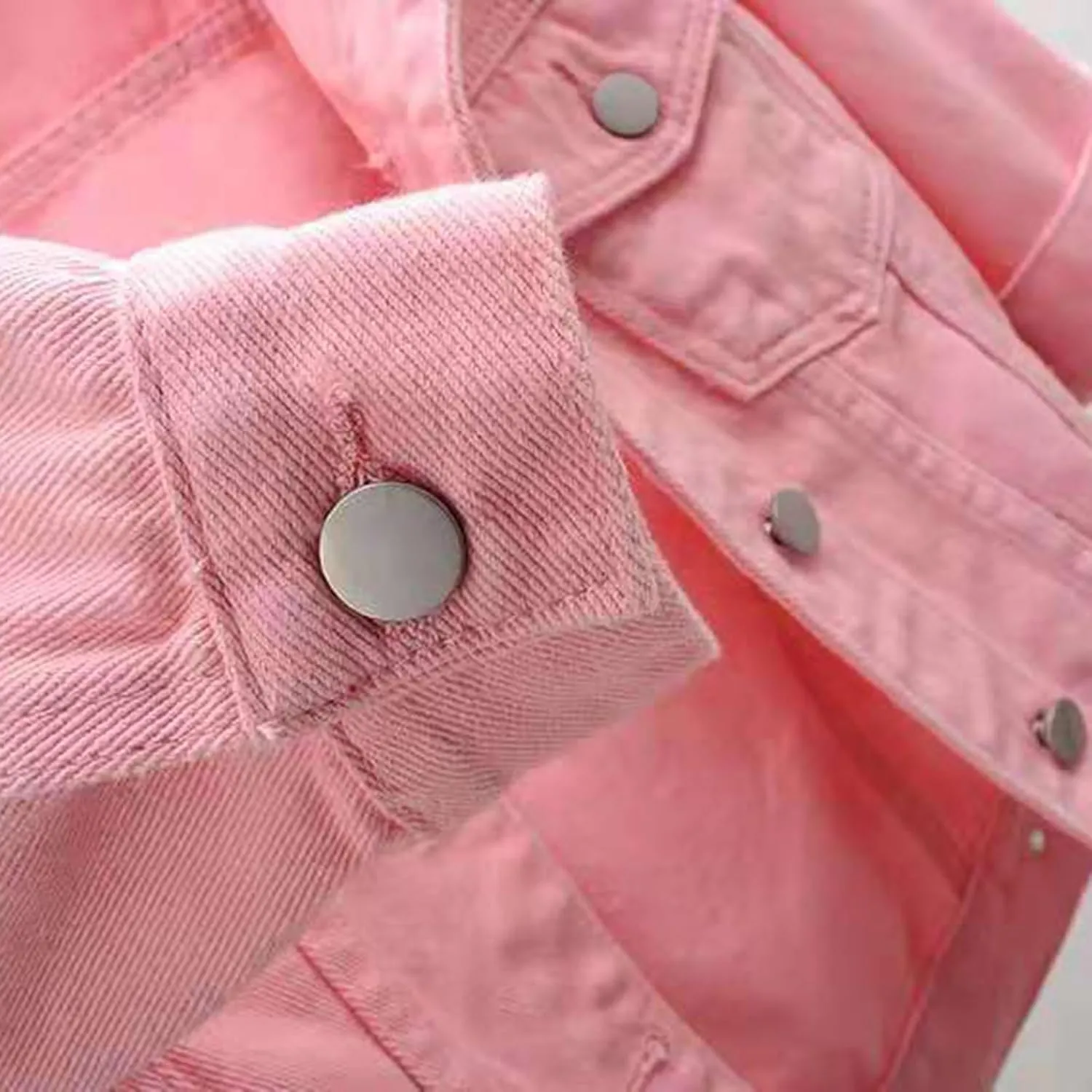 Womens Cropped Denim Jacket 3/4 Sleeve Short Jean Jacket for Women Trendy Button Down Lightweight Denim Jackets
