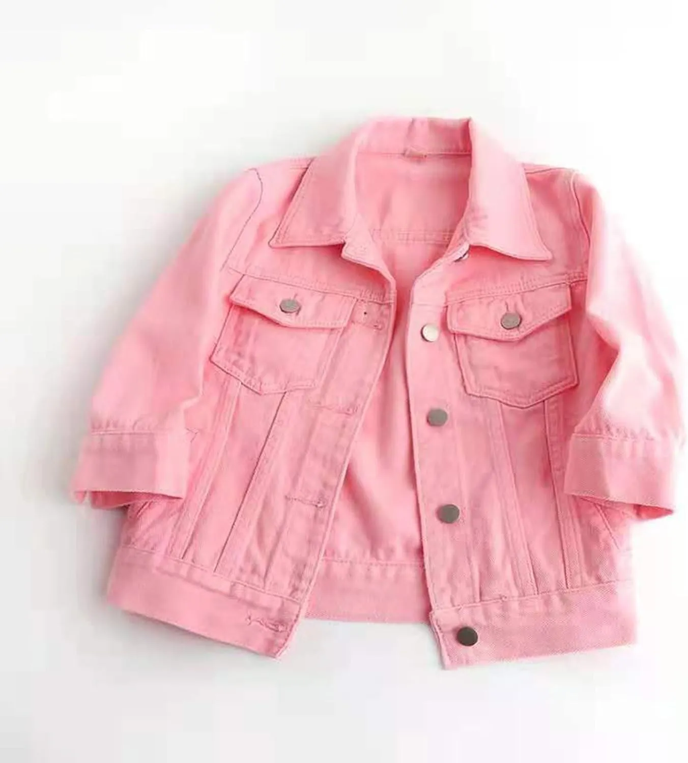 Womens Cropped Denim Jacket 3/4 Sleeve Short Jean Jacket for Women Trendy Button Down Lightweight Denim Jackets