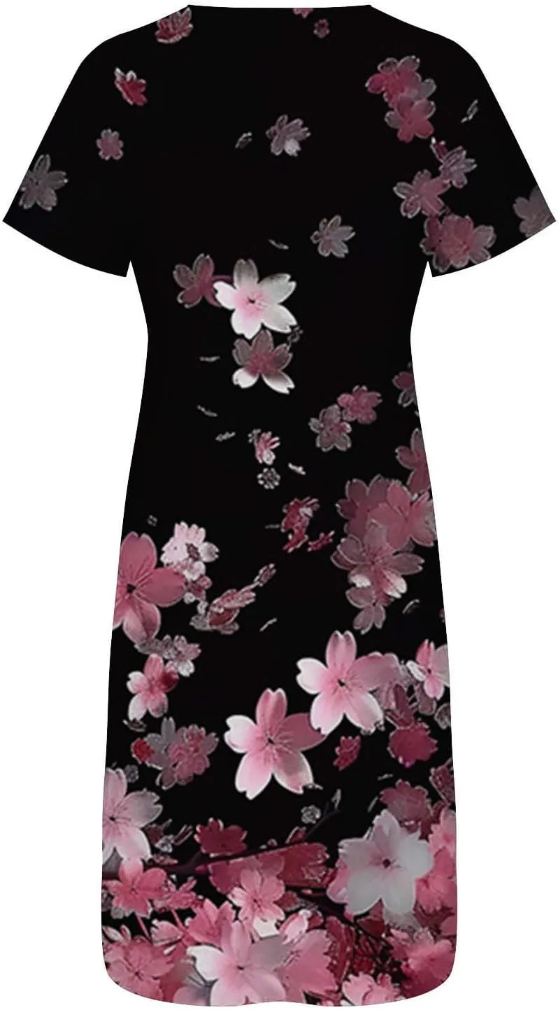 Womens Dresses Summer V Neck Ruffle Dress Short Sleeve Floral Mini Dress Holiday Party Dresses for Women 2025