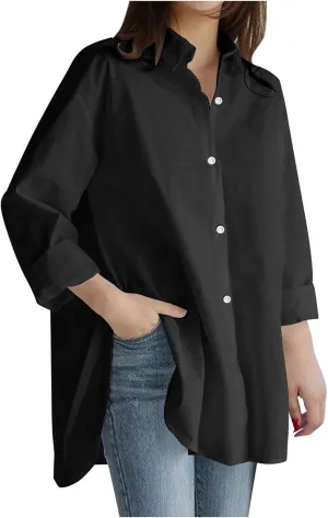 Women's Ethnic Embroidered Floral Shirt Collar Button Summer Loose Short Sleeved Blouse Cotton Linen Tops