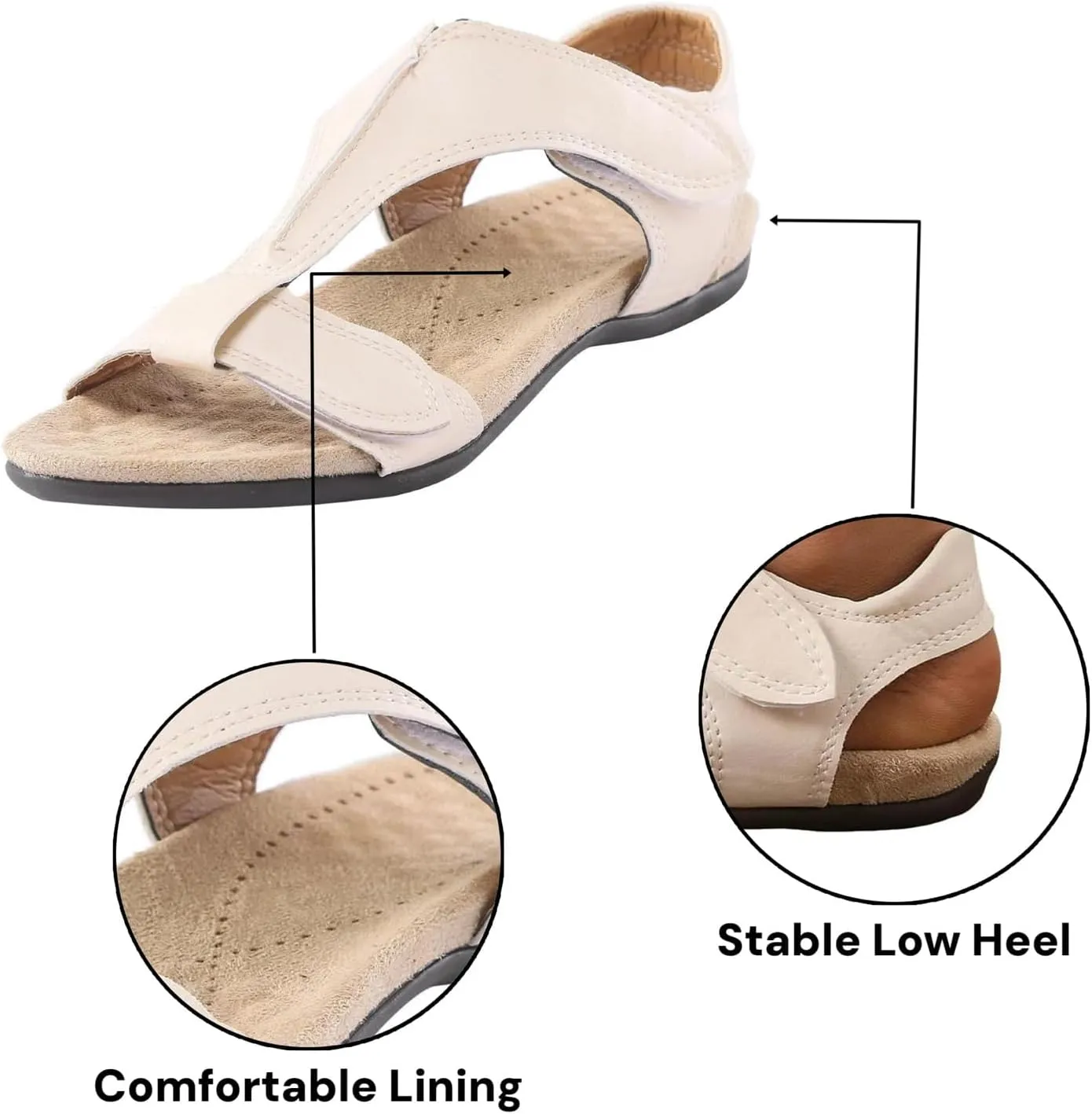 Women's Flat Sandals Arch Support Orthopedic Sandals for Women 2025 Comfortable Soft Cushion Sandal Fashion Summer Beach Vacation Comfort Shoes