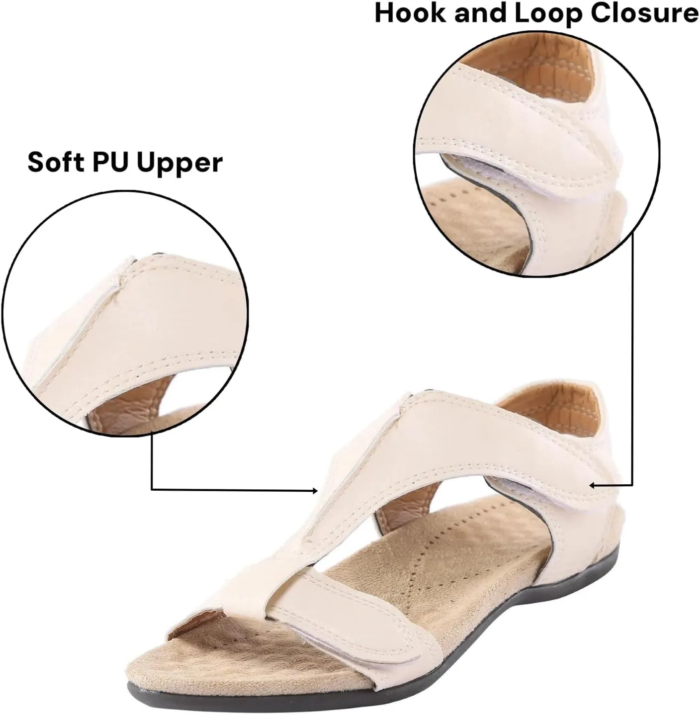 Women's Flat Sandals Arch Support Orthopedic Sandals for Women 2025 Comfortable Soft Cushion Sandal Fashion Summer Beach Vacation Comfort Shoes