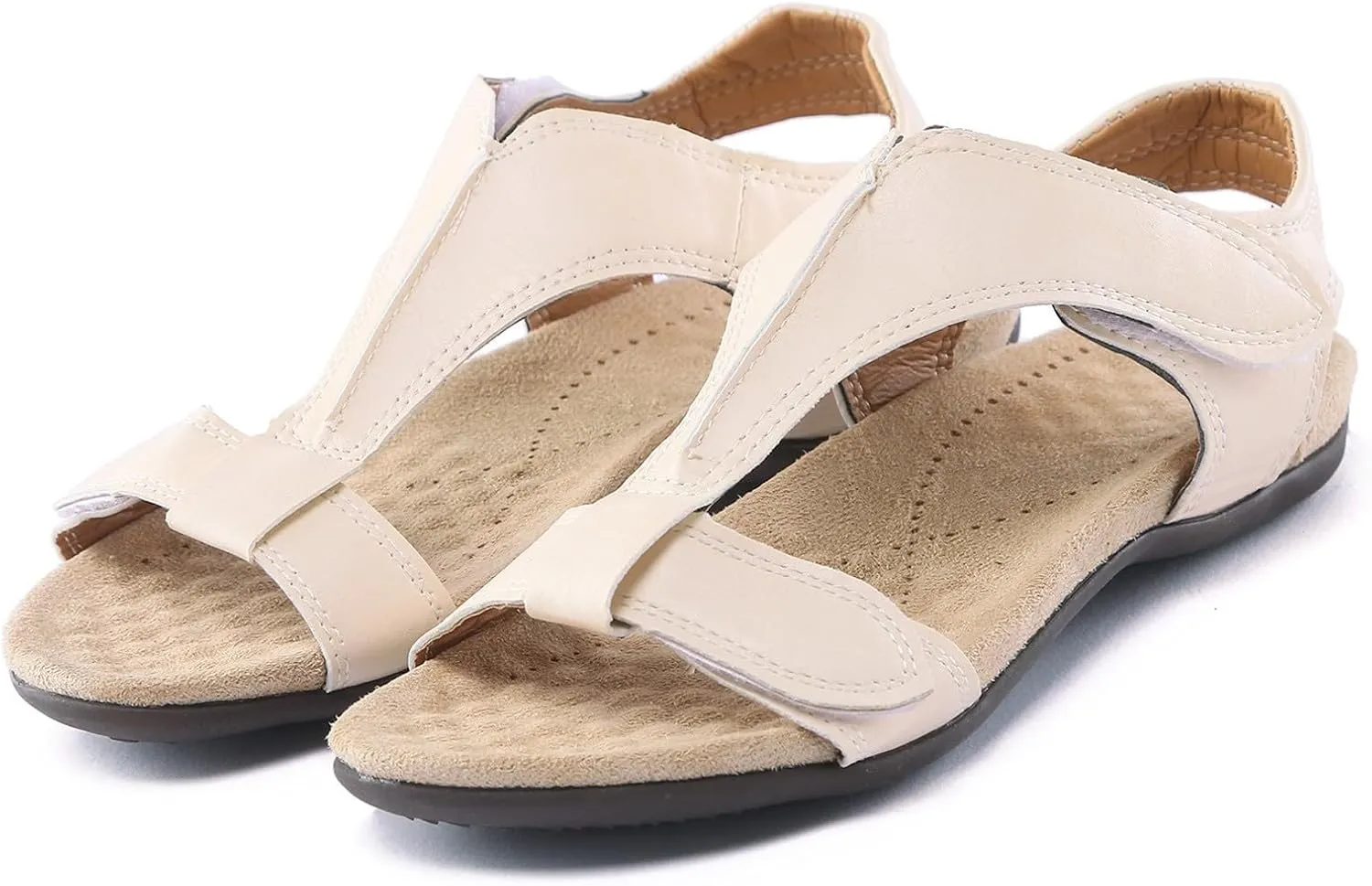 Women's Flat Sandals Arch Support Orthopedic Sandals for Women 2025 Comfortable Soft Cushion Sandal Fashion Summer Beach Vacation Comfort Shoes