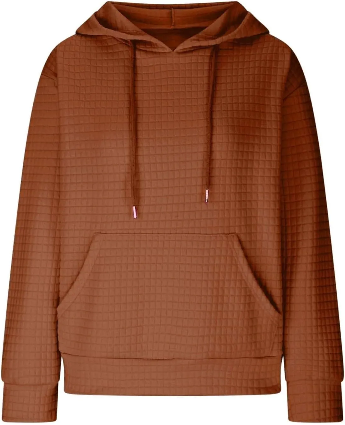 Womens Hoodies Fall Winter Waffle Knit Drawstring Cute Sweatshirts with Pocket Trendy Pullover