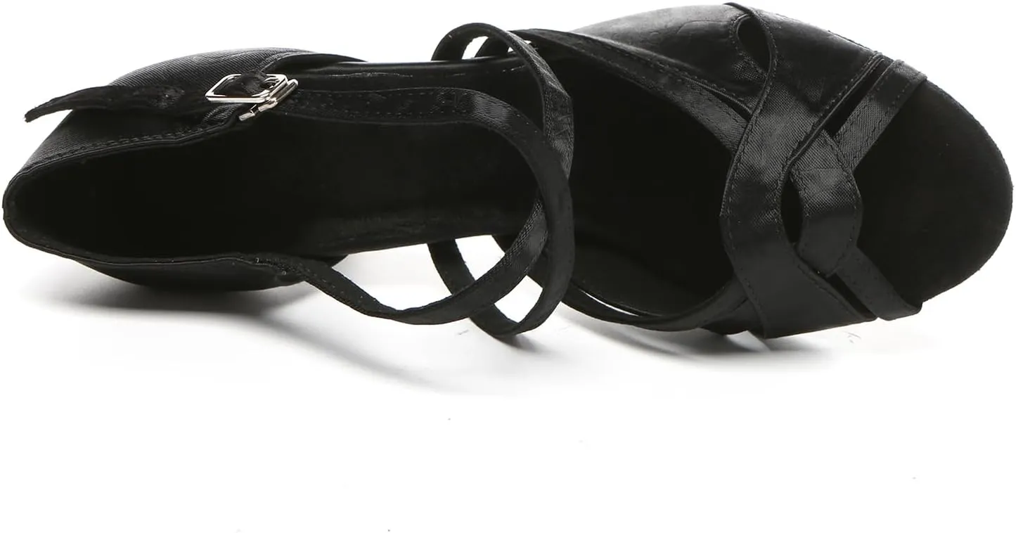 Women's Latin Ballroom Practice Dance Shoes Dance Heels 3 inch,Model L623