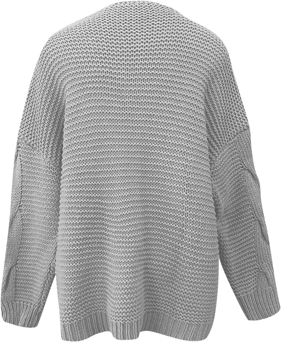 Womens Long Sleeve Chunky Knit Cardigan Open Front Cozy Oversized Sweater Coat Fashion Solid Loungewear with Pocket