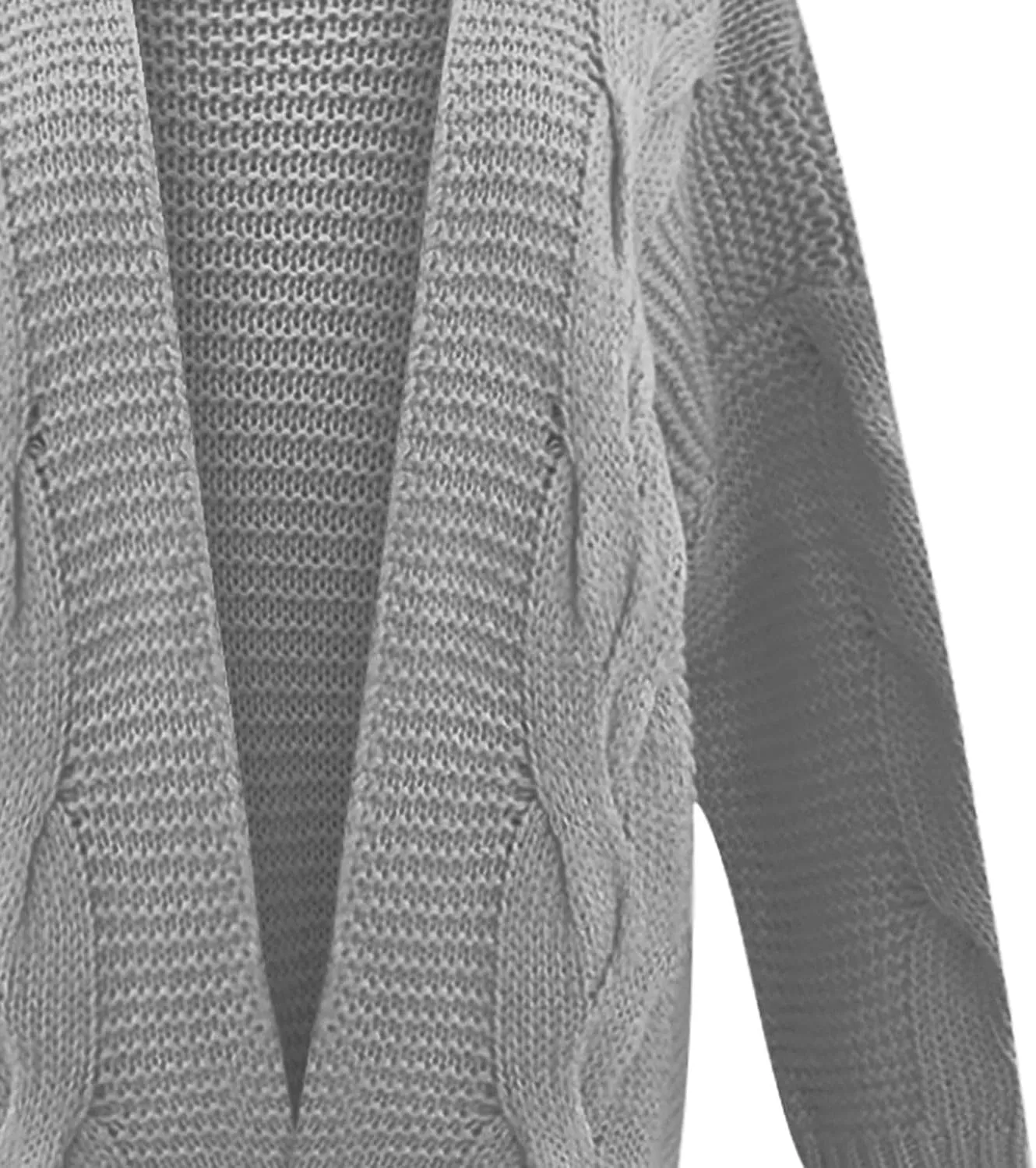 Womens Long Sleeve Chunky Knit Cardigan Open Front Cozy Oversized Sweater Coat Fashion Solid Loungewear with Pocket