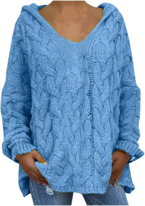 Women's Loose Cut Out Sweaters Chunky Knit Crochet Hollow Out Sweater Casual Oversized Fashion Knitwear Jumper Tops