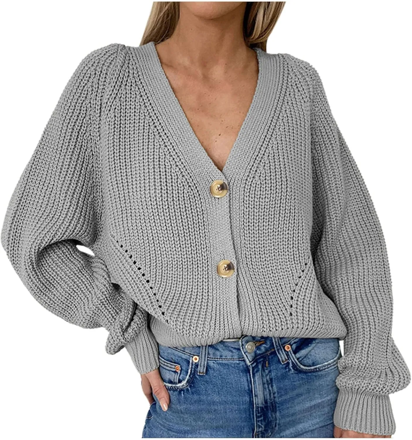 Women's Open Front Cardigan Buttons Hollow Out Cardigan Sweater Casual Soft Drape Fall Cardigan Women's 2024 Fall