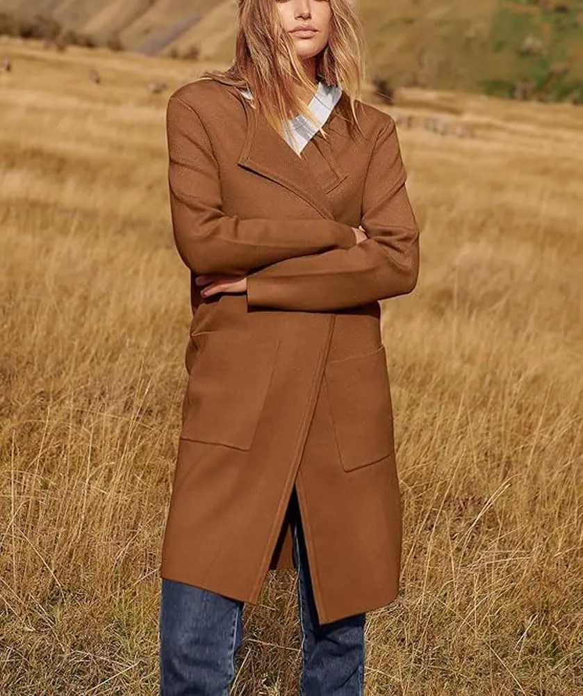 Women's Oversized Open Front Long Cardigans Casual Jacket Coats Long Sleeve Cable Knit Sweaters Outerwear for Fall