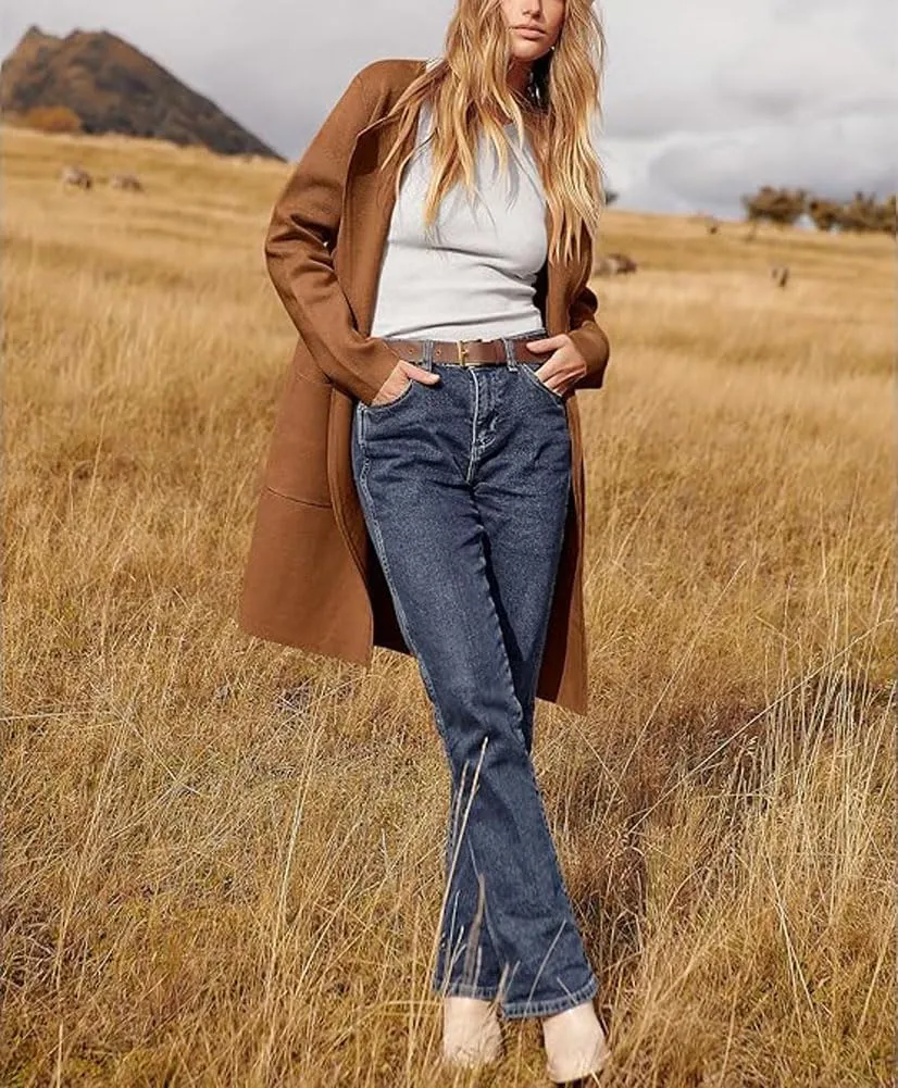 Women's Oversized Open Front Long Cardigans Casual Jacket Coats Long Sleeve Cable Knit Sweaters Outerwear for Fall