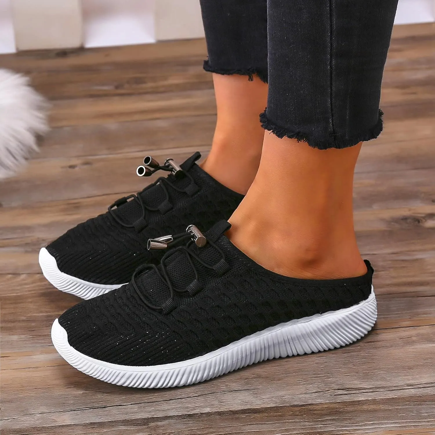 Womens Platform Sneakers Fashion Girls Breathable Canvas Sneaker Slip on Walking Shoe Sneaker Orthopedic Mesh Up Stretch Platform Sneakers Walking Shoes for Lady Summer 2023