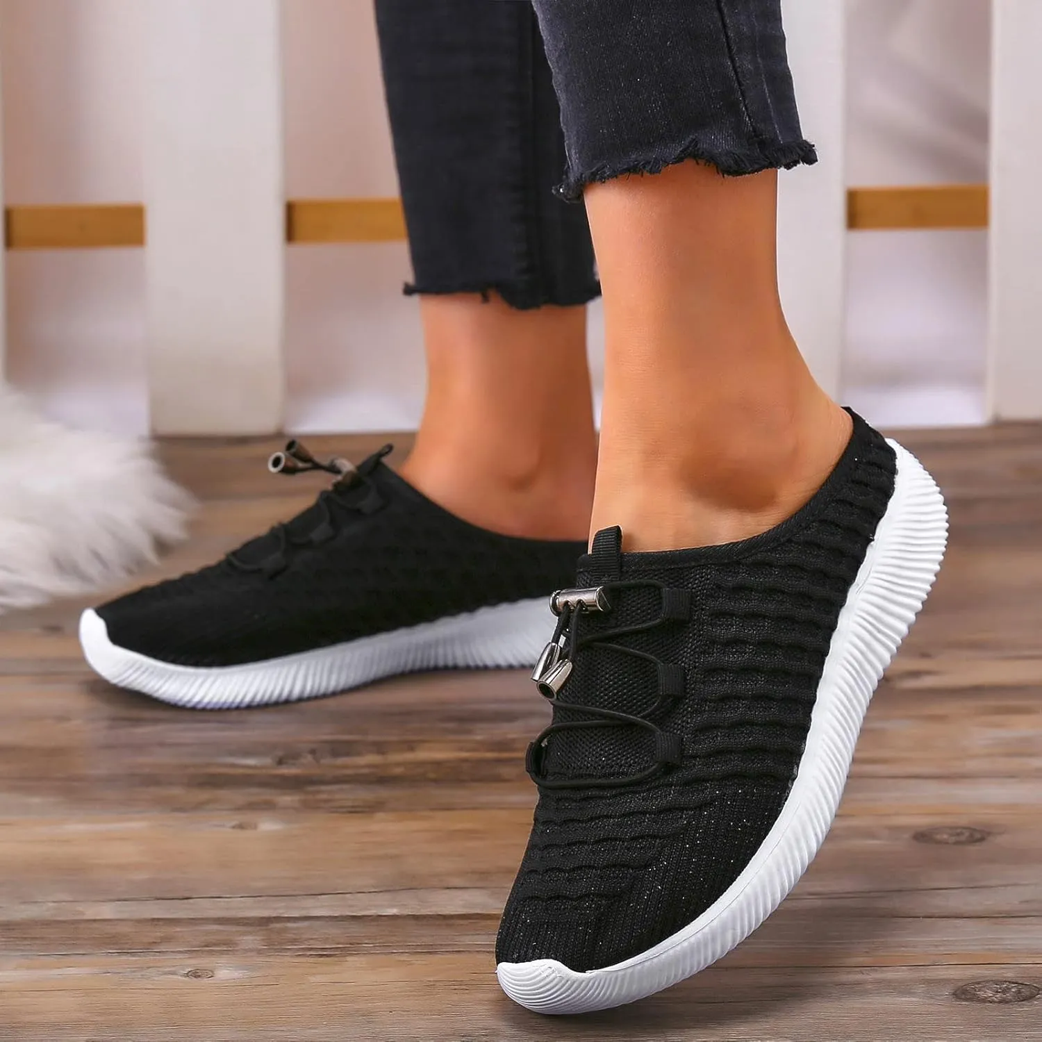 Womens Platform Sneakers Fashion Girls Breathable Canvas Sneaker Slip on Walking Shoe Sneaker Orthopedic Mesh Up Stretch Platform Sneakers Walking Shoes for Lady Summer 2023