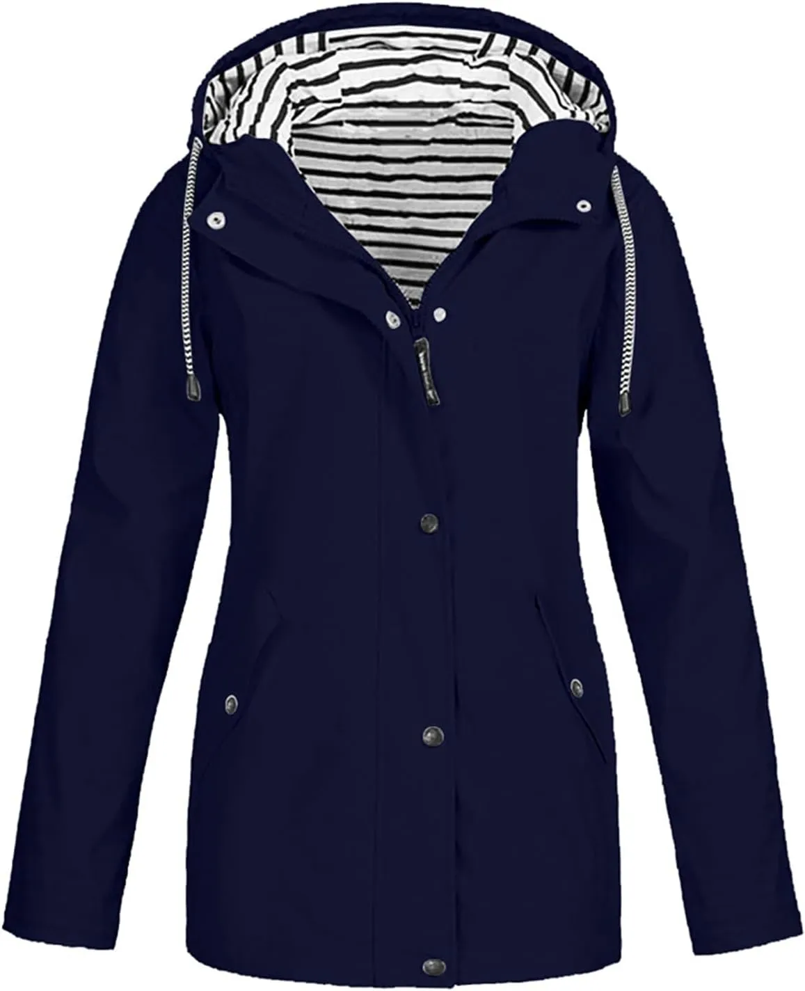Womens Rain Jacket with Hood Raincoat Windbreaker Waterproof Long Hooded Trench Coats Spring Jackets for Women
