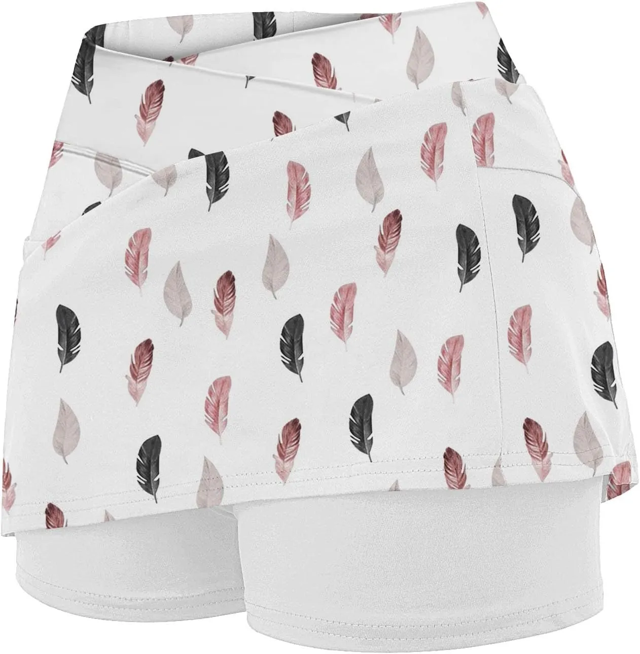 Womens Skorts with Pockets, Tummy Control High Waisted Athletic Sports Shorts Skirts Solid Tennis Yoga Gym Culottes