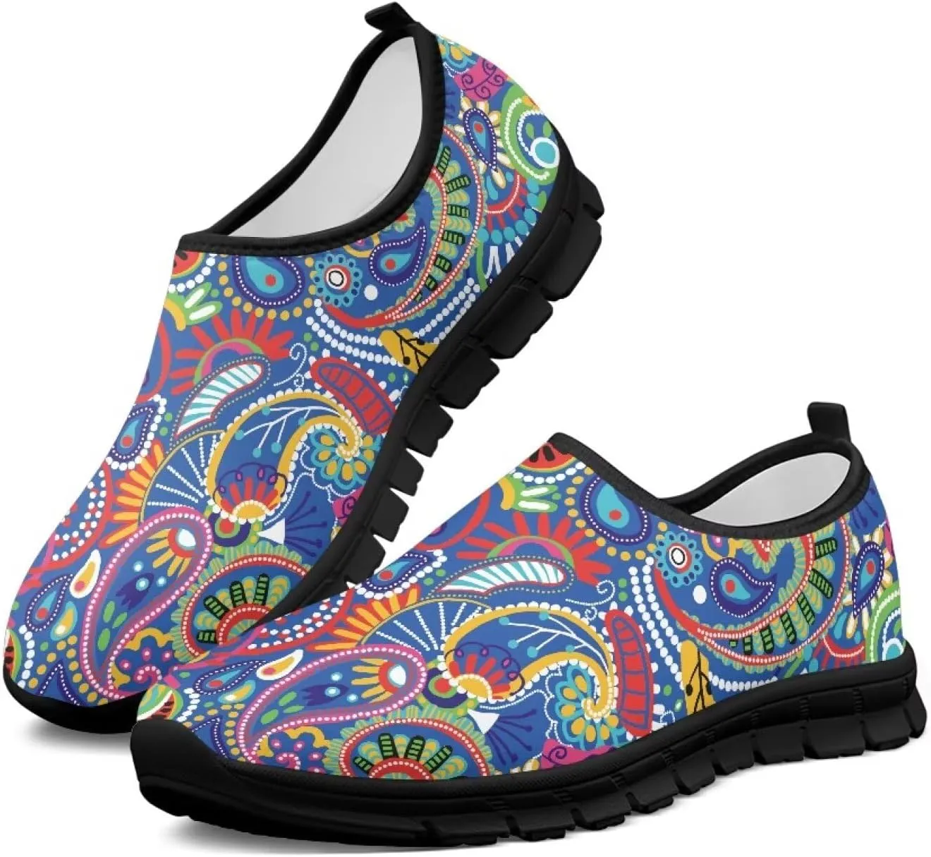 Women's Slip-On Sneakers Casual Hiking Non-Slip Comfortable Workout Shoes Walking Tennis Holiday Sneakers Cycling Lightweight Sneakers Black US Size 5.5-11.5