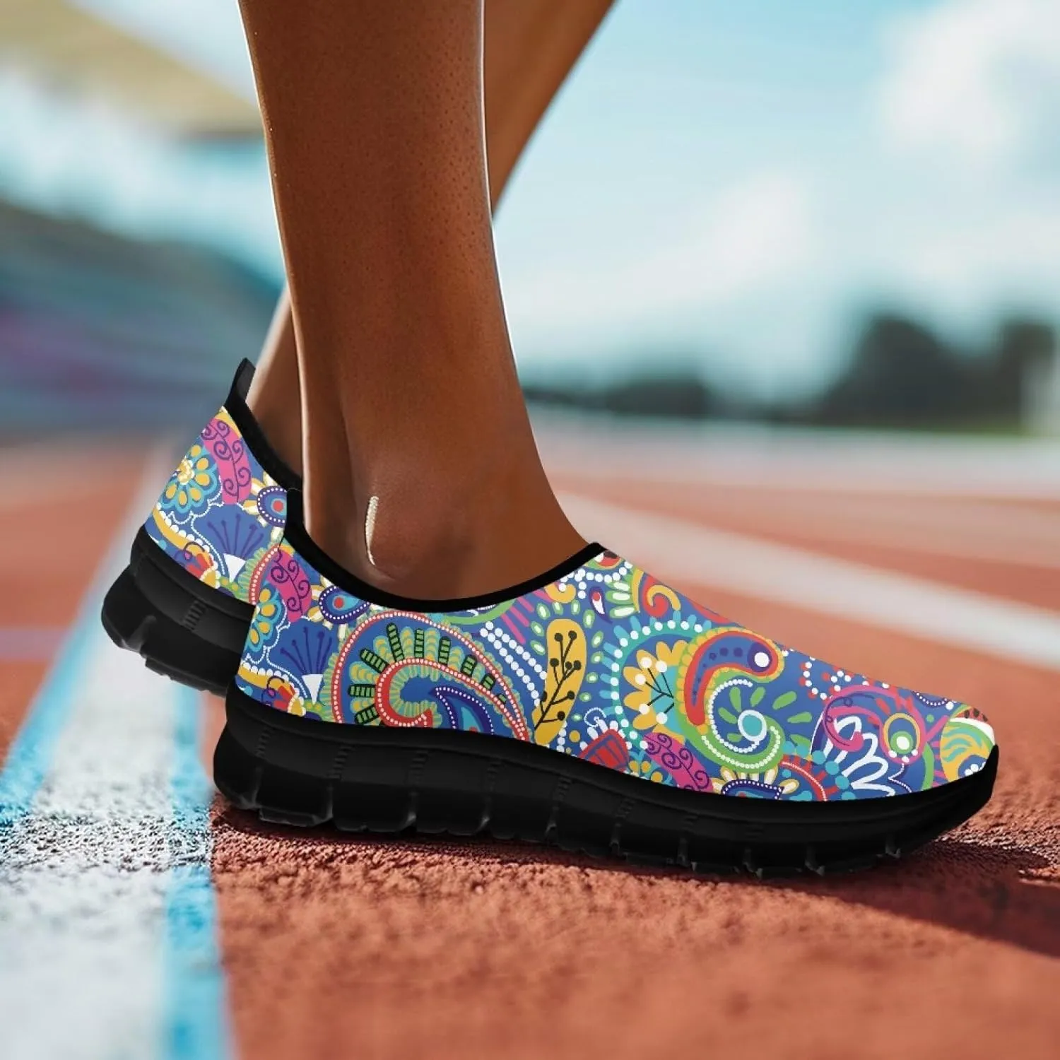 Women's Slip-On Sneakers Casual Hiking Non-Slip Comfortable Workout Shoes Walking Tennis Holiday Sneakers Cycling Lightweight Sneakers Black US Size 5.5-11.5