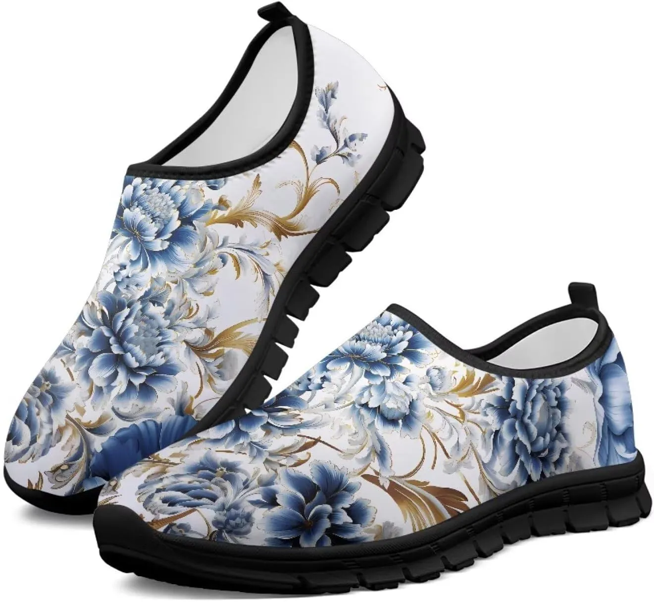 Women's Slip-On Sneakers Casual Hiking Non-Slip Comfortable Workout Shoes Walking Tennis Holiday Sneakers Cycling Lightweight Sneakers Black US Size 5.5-11.5