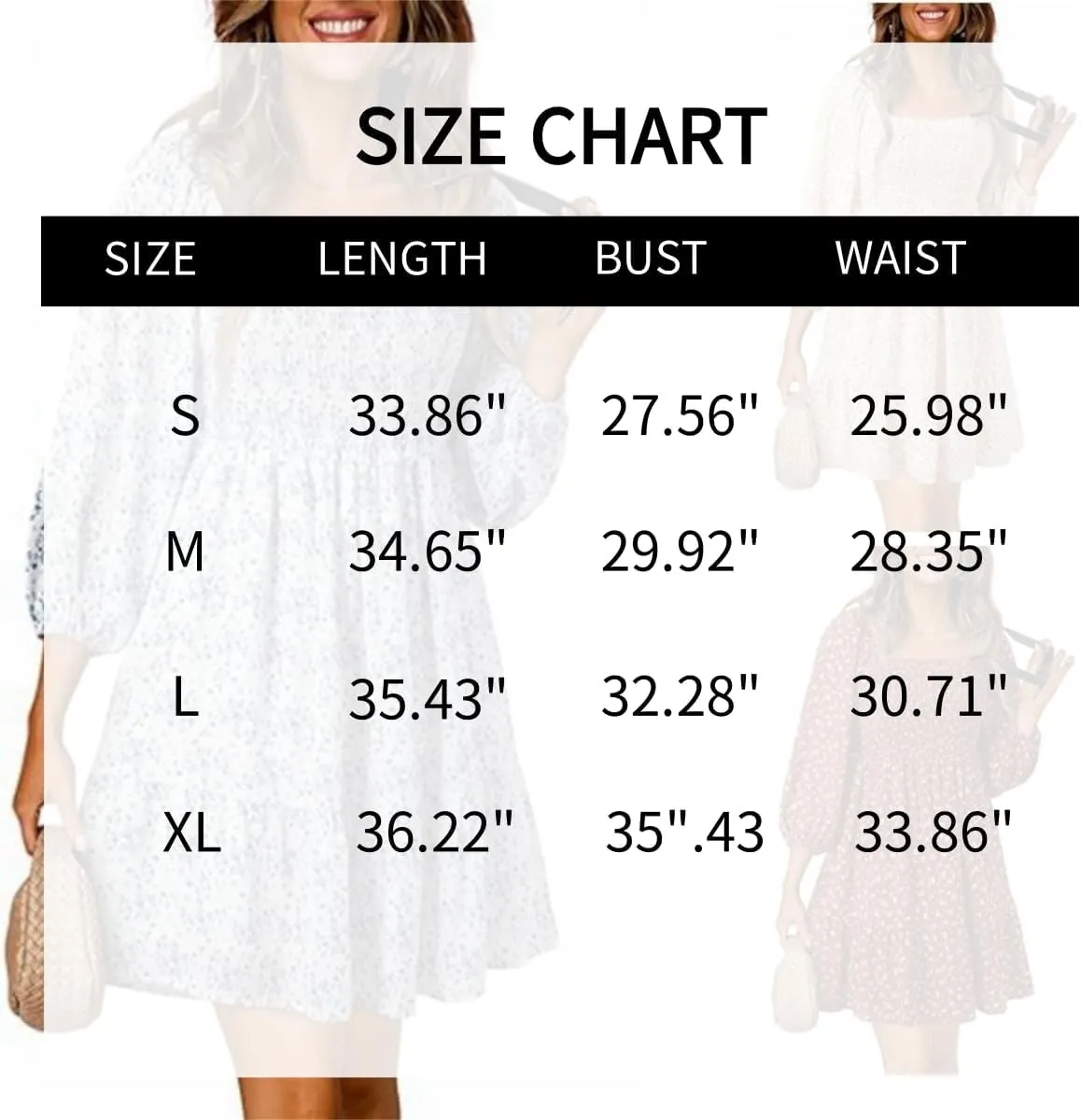 Women's Square Neck Short Sumemr Dress Long Sleeve Ruffle Ruched dersses for Women Casual 2024 Floral Aline Mini Dress