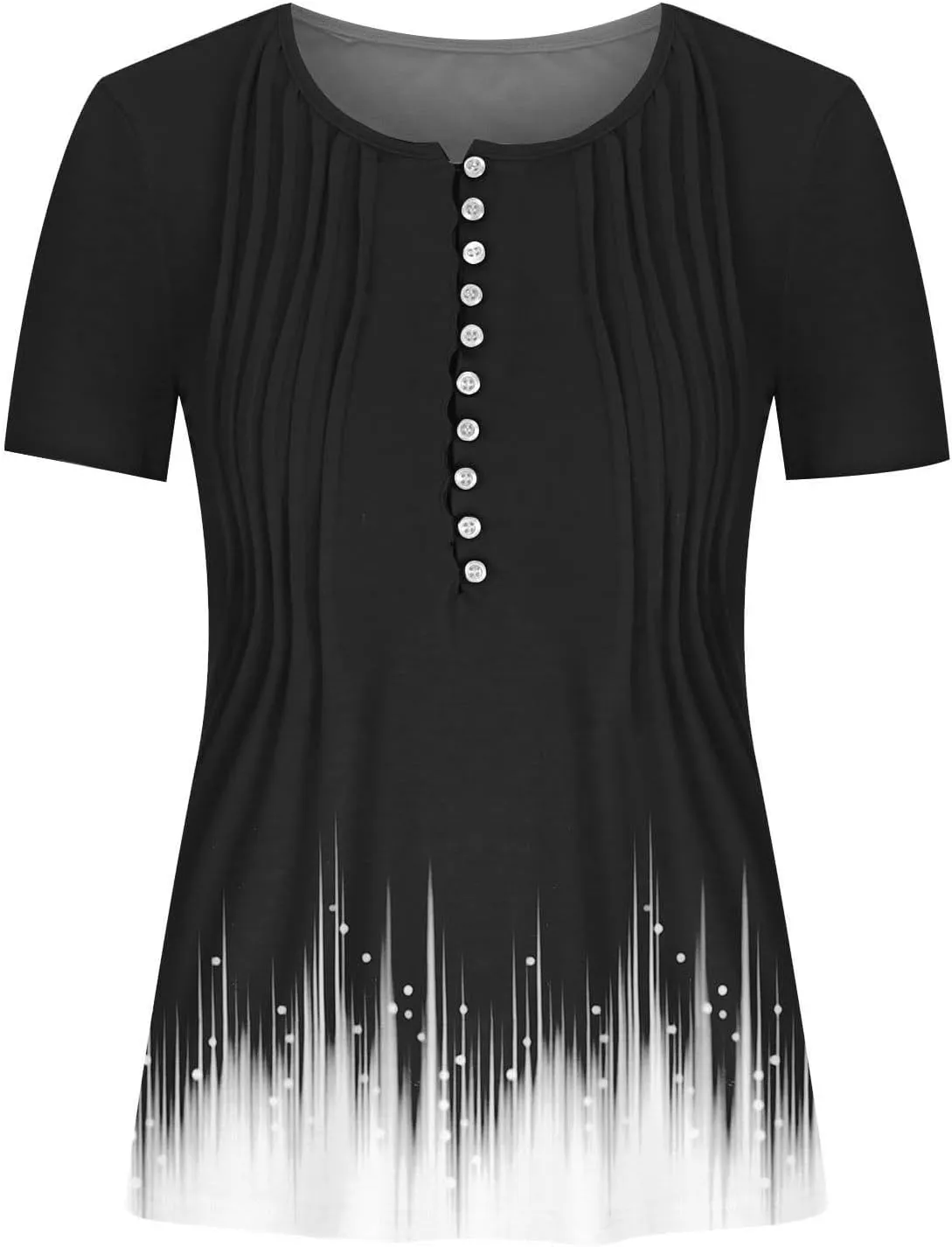 Womens Tops Dressy Casual 2023 Fashion Floral Print Tunic Plus Size Short Sleeve v Neck Henley Shirts