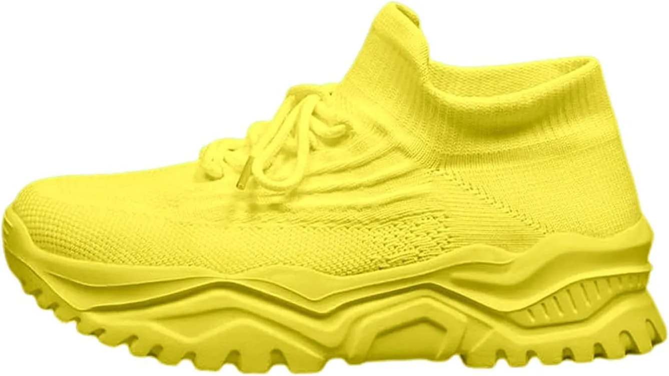 Womens Walking Shoes Sock Sneakers Comfortable Slip On Platform Running Sneaker Casual Mesh Lightweight Fashion Non Slip Tennis Athletic Shoe