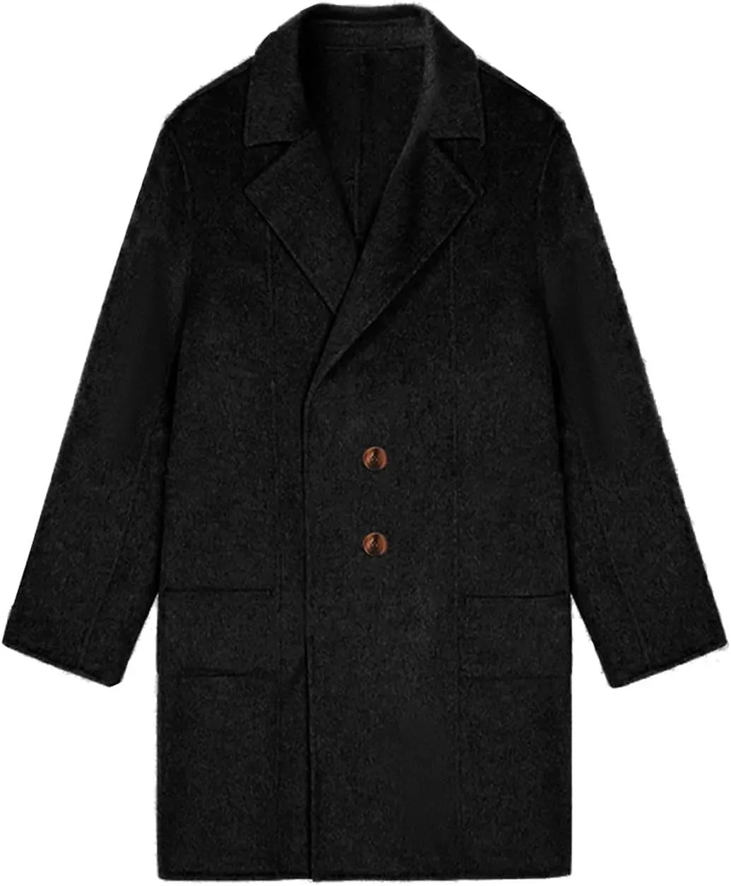Women's Warm Double Breasted Wool Pea Coat Business Trench Coat Jacket Winter Elegant Coats for Women Lapel Jackets