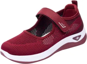 Women's Wide Width Walking Shoes Adjustable Closures Mesh Sneakers for Tennis Maternity Elderly Workout Travelling
