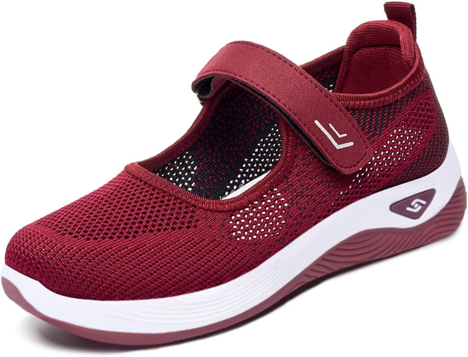 Women's Wide Width Walking Shoes Adjustable Closures Mesh Sneakers for Tennis Maternity Elderly Workout Travelling