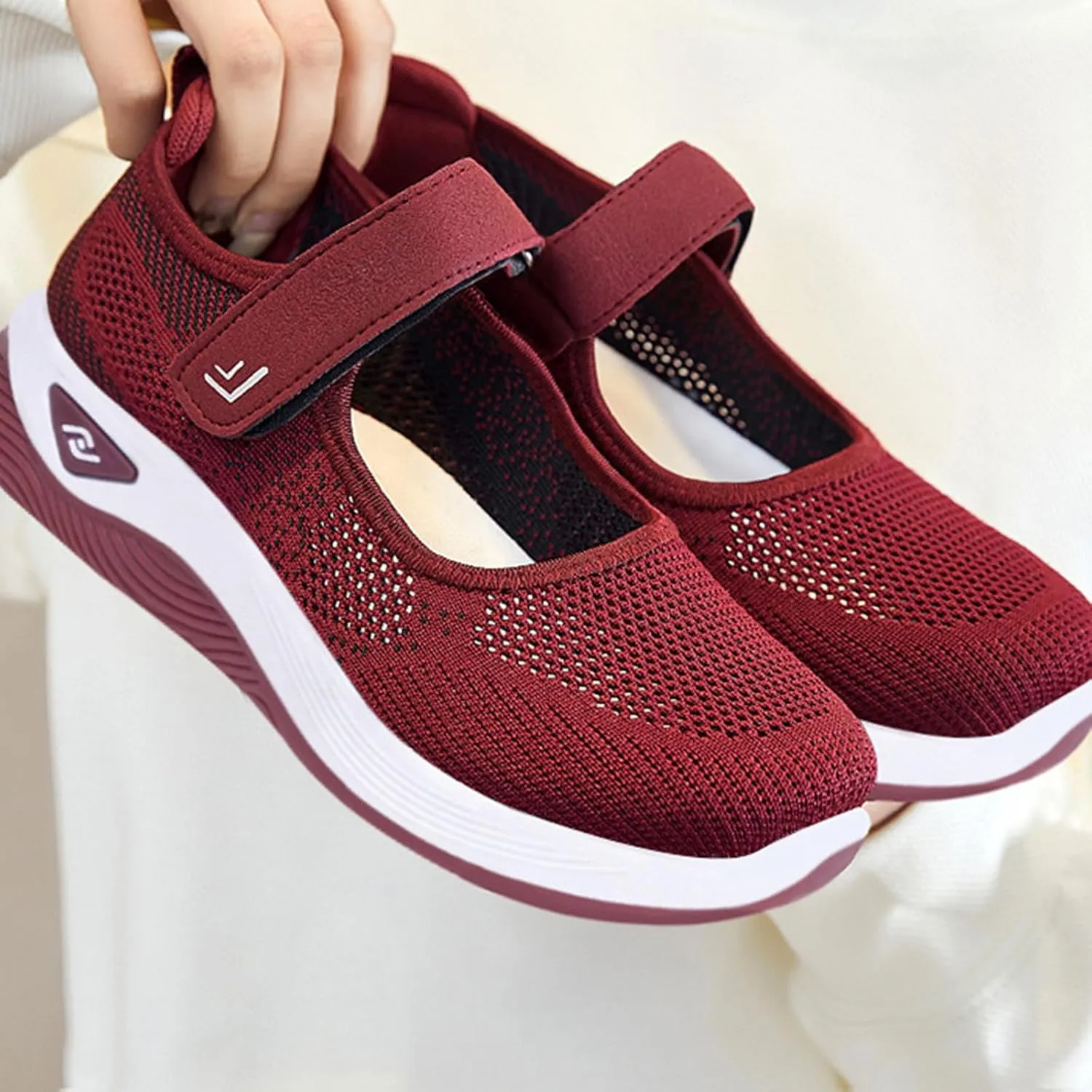 Women's Wide Width Walking Shoes Adjustable Closures Mesh Sneakers for Tennis Maternity Elderly Workout Travelling