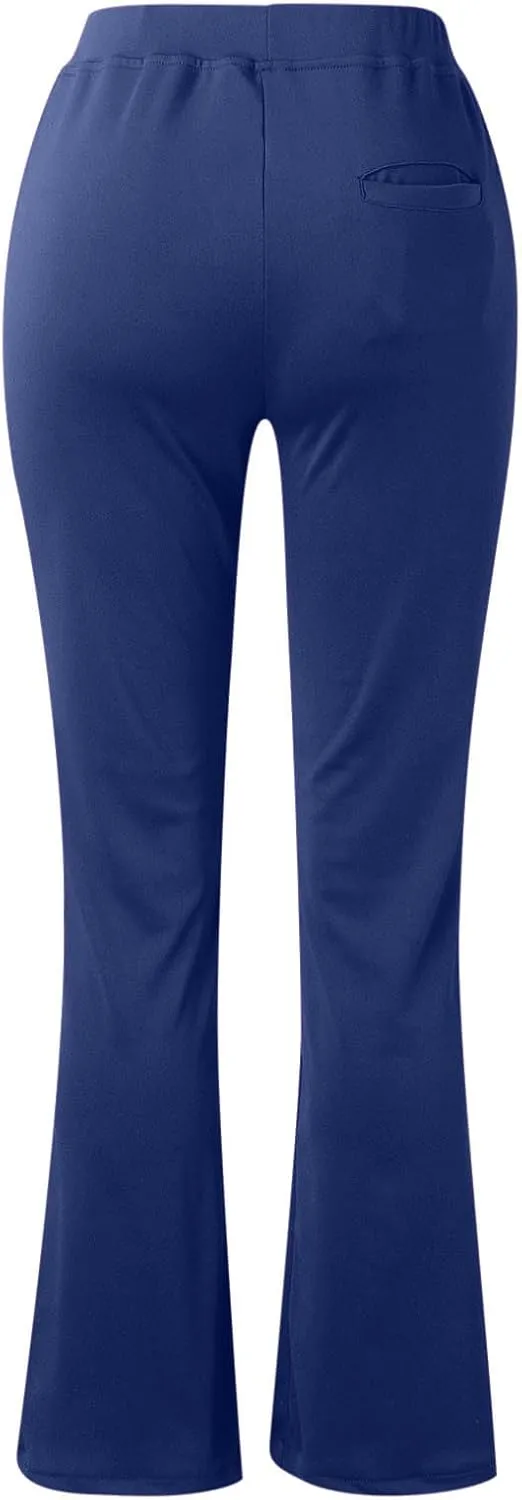 Womens Work Trousers Stretch Bootleg Trouser High Waist Flared Pants Bootcut Yoga Pants Wide Leg Business Trousers