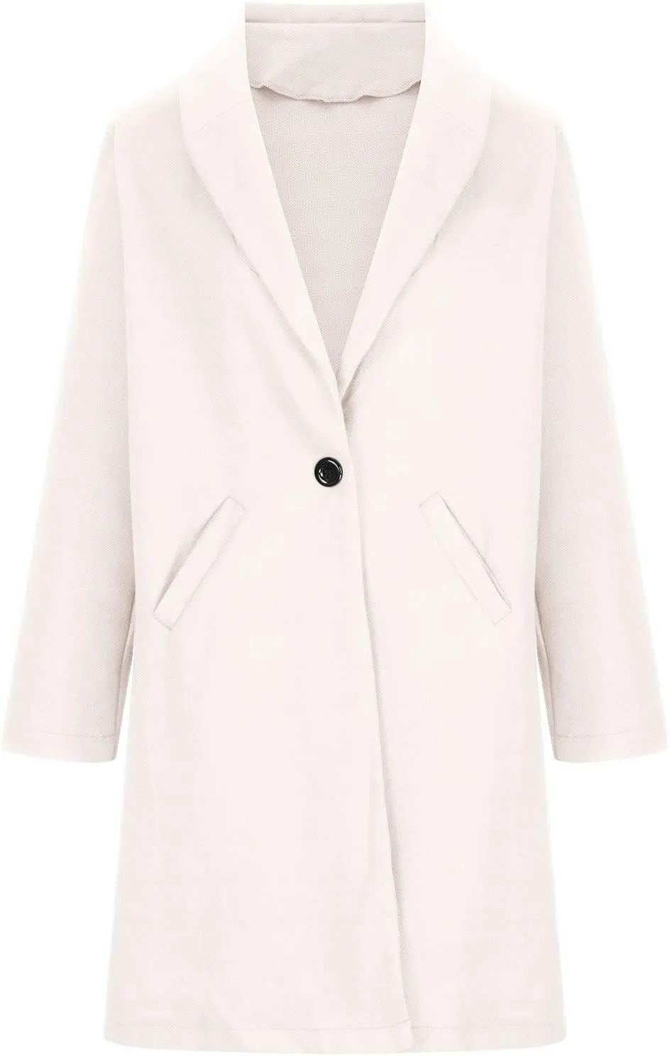 Wool Trench Coat for Women Double Breasted Notched Lapel Peacoat Mid-Long Winter Jackets Overcoats with Pockets