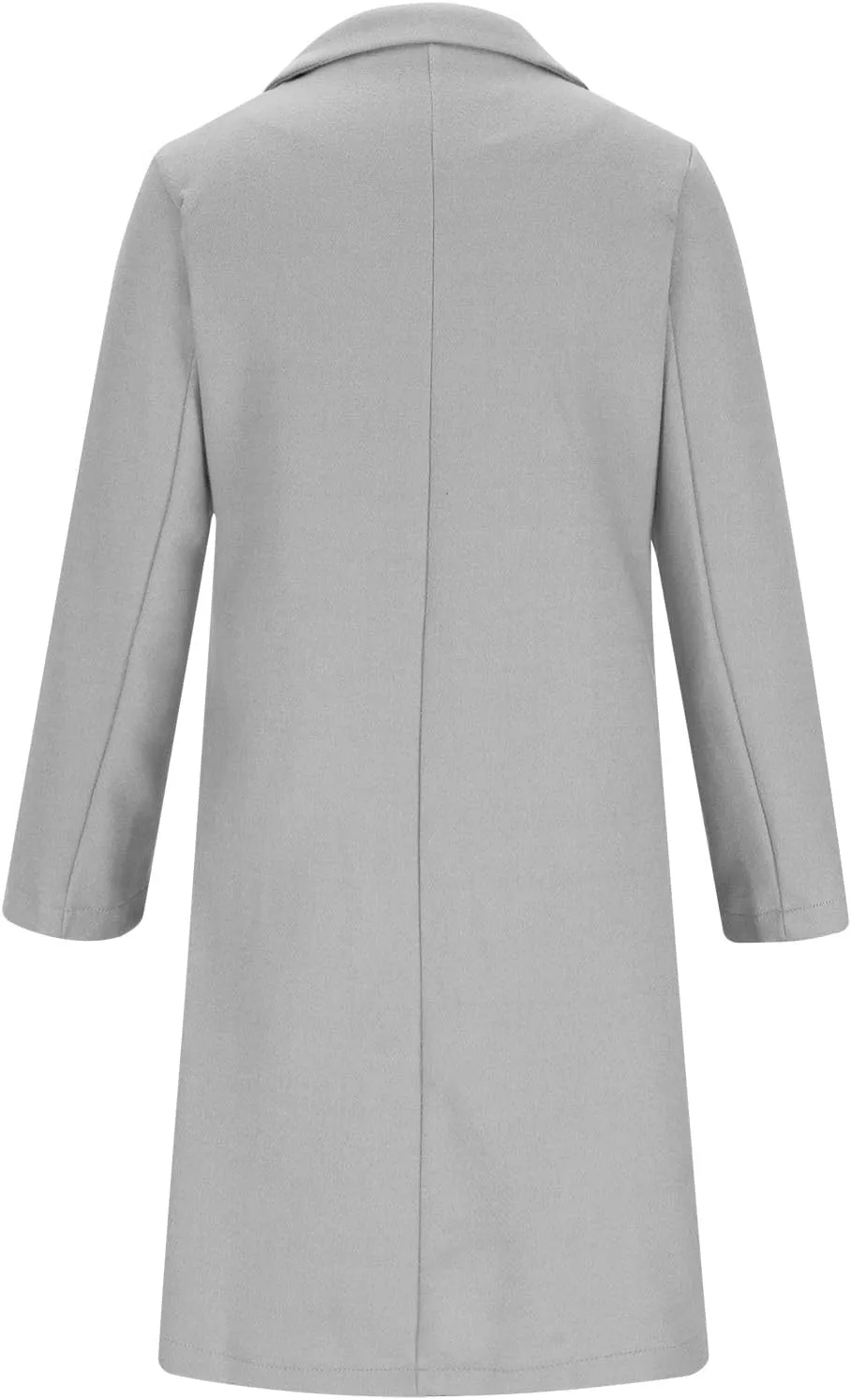 Wool Trench Coat for Women Double Breasted Notched Lapel Peacoat Mid-Long Winter Jackets Overcoats with Pockets