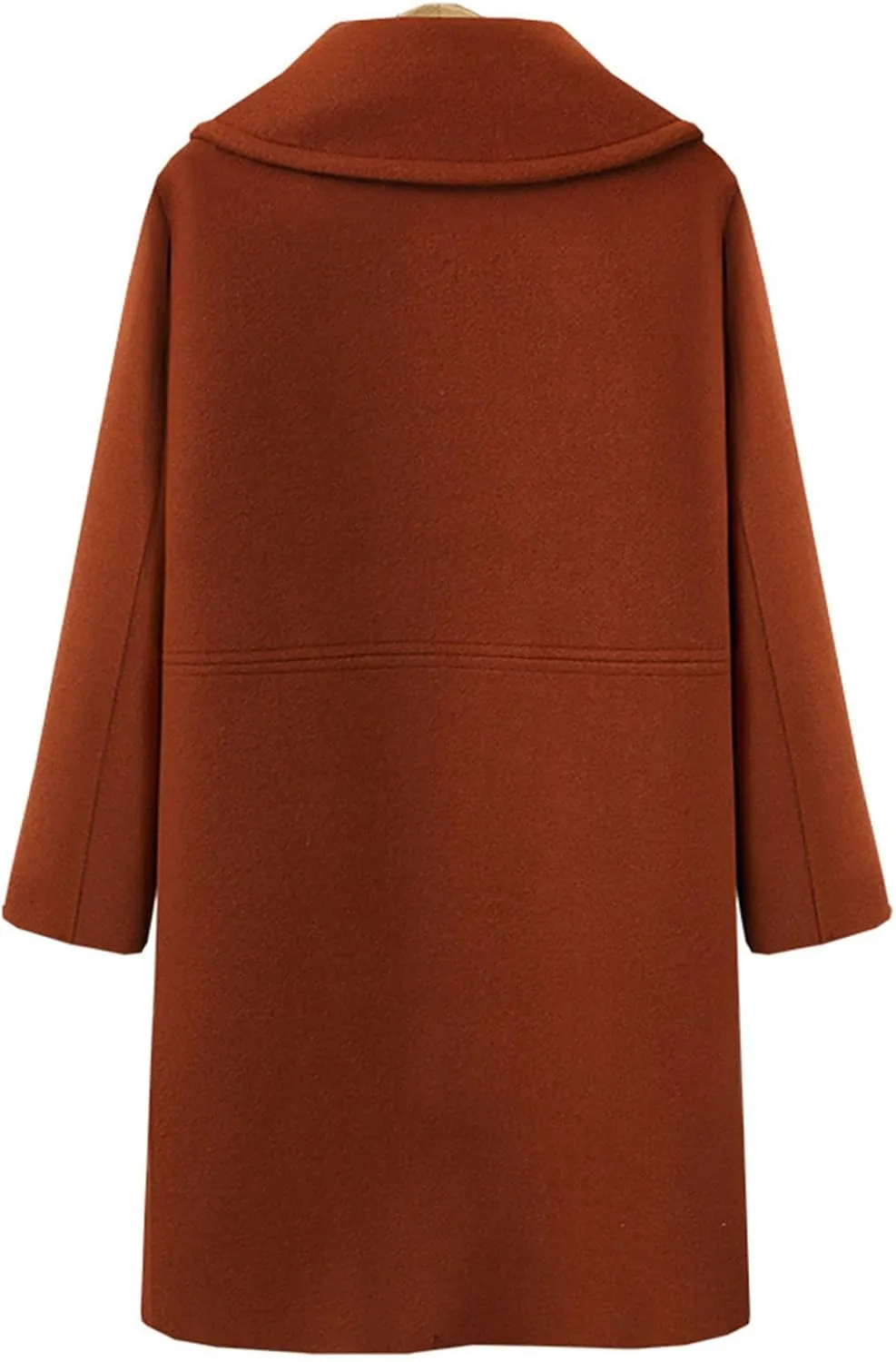 YRAETENM Pea Coats for Women Slouchy Drop Shoulder Double Breasted Maxi Long Wool Jackets Winter Trench Coats with Pockets