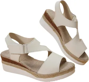 ZWRXW Women's Platform Sandals Comfortable Wedge Ankle Strap Open Toe Sandals Casual Dressy Summer Wedge Sandal With Arch Support for Beach Travel